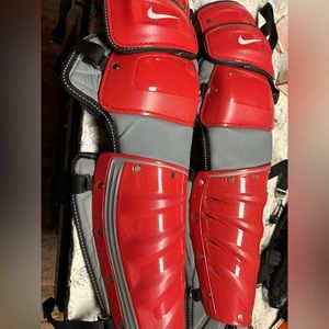 Unisex Nike shinguards, size 18, never used, red and black